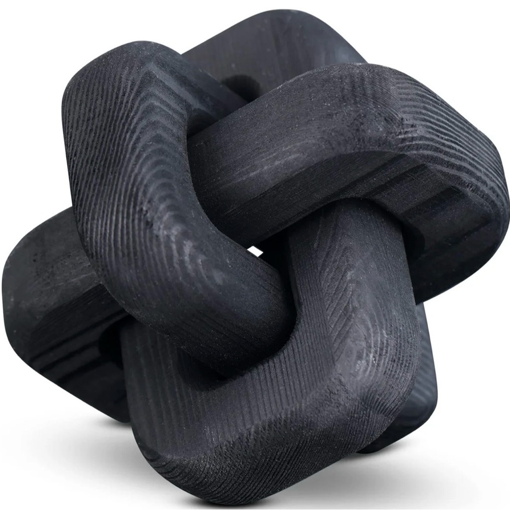 Wooden Knot Decoration Bohemian Decoration Hand-Carved Knot Black